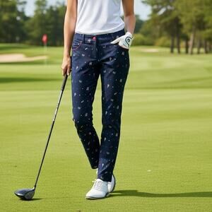 JDX Multisports Black  Novelty Golf Print Golf Pants *6